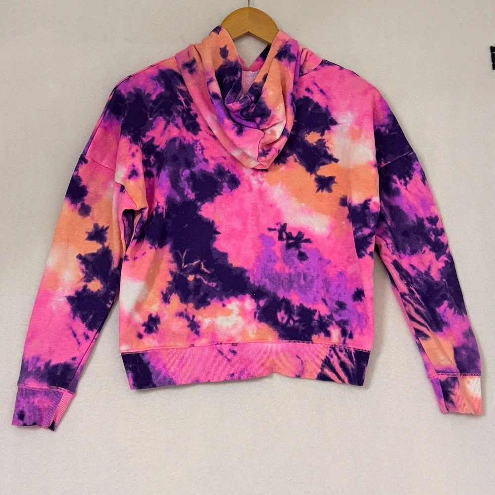 Justice Tie Dye Hoodie Size 12 Girls Pink Purple Live Love Justice‎
